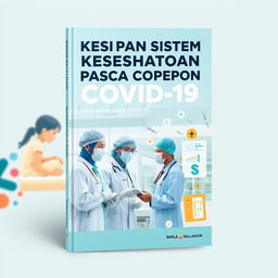 A book cover design for a title "Kesiapan Sistem Kesehatan Nasional Pasca COVID-19"