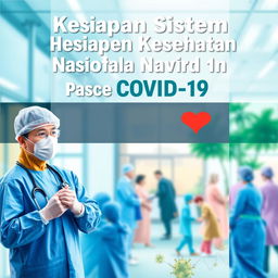 A book cover design for a title "Kesiapan Sistem Kesehatan Nasional Pasca COVID-19"