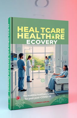 A visually striking book cover design concept focusing on a modern healthcare system in the context of post-COVID-19 recovery
