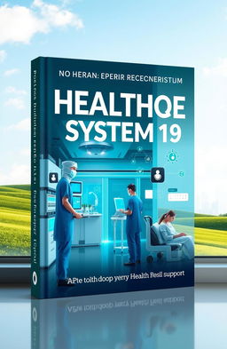 A visually striking book cover design concept focusing on a modern healthcare system in the context of post-COVID-19 recovery
