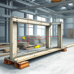 A detailed illustration of a rectangular structural frame (marco estructural rectangular) subjected to lateral load