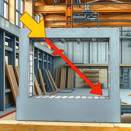 A detailed illustration of a rectangular structural frame (marco estructural rectangular) subjected to lateral load