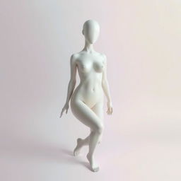 A surreal and abstract representation of a human body devoid of eyes, ears, feet, hands, hair, mouth, and nose