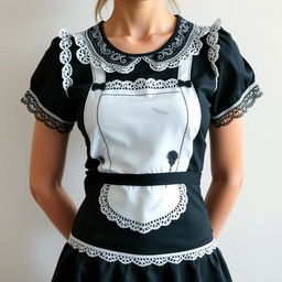 A fashionable maid outfit t-shirt, featuring a playful and stylish design inspired by traditional maid attire