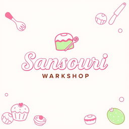 A vibrant poster for a pastry workshop named 'Sansouri'