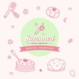 A vibrant poster for a pastry workshop named 'Sansouri'