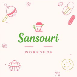 A vibrant poster for a pastry workshop named 'Sansouri'