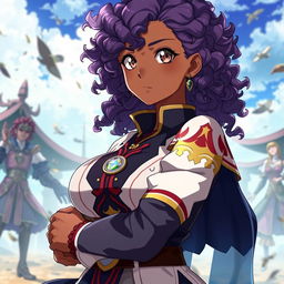 A unique original character from the anime Black Clover, illustrating an 18-year-old Brazilian girl