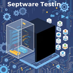 A comprehensive illustration showcasing software testing examples focused on validation, prominently featuring both white box and black box testing