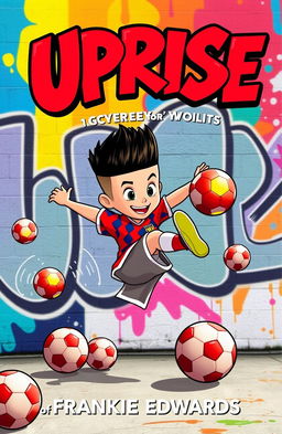 An animated boy with a fresh haircut featuring a sharp boxed hairline, dressed in a vibrant football kit
