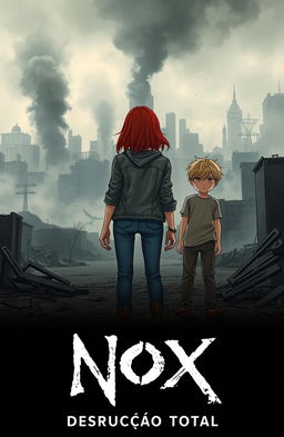 A desolate, abandoned city consumed by smoke and fog, with crumbling buildings and debris scattered throughout