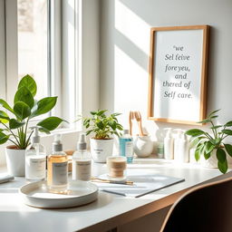 A serene and organized workspace focused on personal hygiene