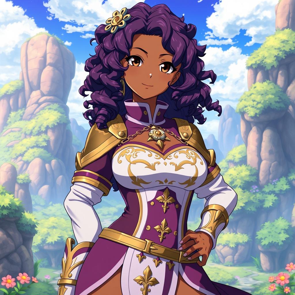 An original character for the anime Black Clover, depicting an 18-year-old Brazilian girl