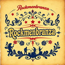 A vintage concert flyer for the Rockmenbranza band, featuring a classic design reminiscent of the 1960s or 1970s