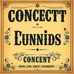 A vintage-style flyer design for a concert, featuring a classic look reminiscent of 1960s rock music posters