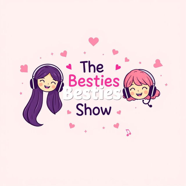 A cute and girly podcast cover design for 'The Besties Show'