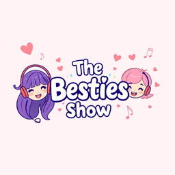 A cute and girly podcast cover design for 'The Besties Show'