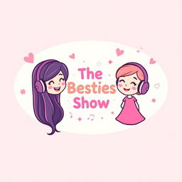 A cute and girly podcast cover design for 'The Besties Show'