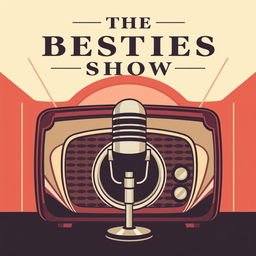 A vintage-inspired podcast cover for 'The Besties Show', featuring a classy 1950s aesthetic