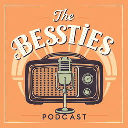 A vintage-inspired podcast cover for 'The Besties Show', featuring a classy 1950s aesthetic