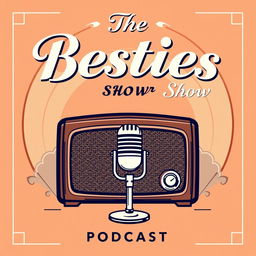 A vintage-inspired podcast cover for 'The Besties Show', featuring a classy 1950s aesthetic