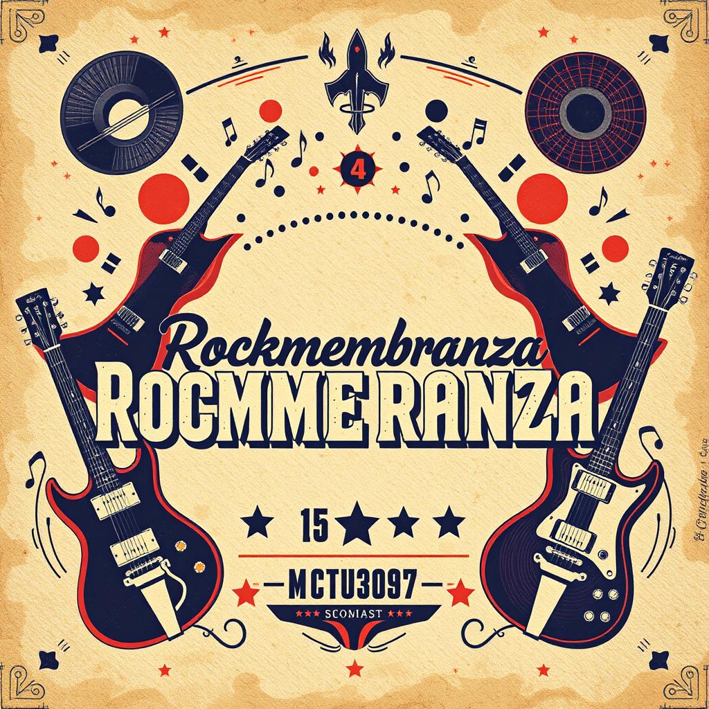 A vintage-style concert flyer for a rock band named 'Rockmembranza'