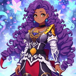 An original character (OC) from the anime Black Clover, inspired by the appearance of Charmy Pappitson, featuring a Brazilian girl around 18 years old
