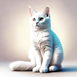 A high-quality digital art image featuring a cat