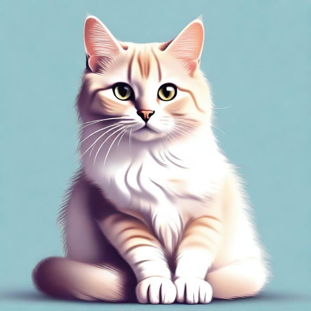 A high-quality digital art image featuring a cat