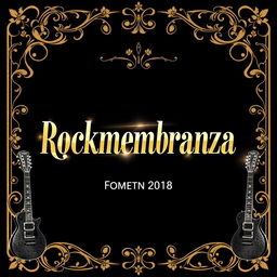 A stylish and elegant concert flyer for a fictional event titled 'Rockmembranza'