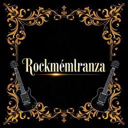 A stylish and elegant concert flyer for a fictional event titled 'Rockmembranza'