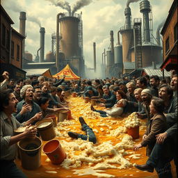 An imaginative representation of the beer flood, illustrating the bizarre mix of tragedy and comedy inherent in the event