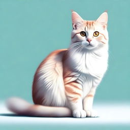 A high-quality digital art image featuring a cat