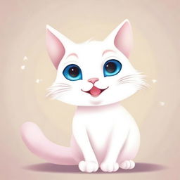 A high-quality digital art image of a cat, now appearing happier