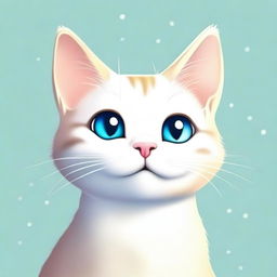 A high-quality digital art image of a cat, now appearing happier