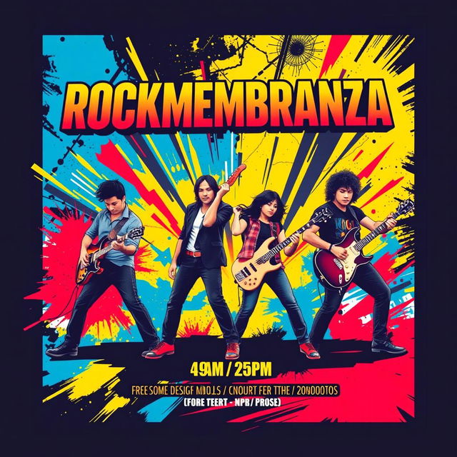 An eye-catching flyer design for the band ROCKMEMBRANZA