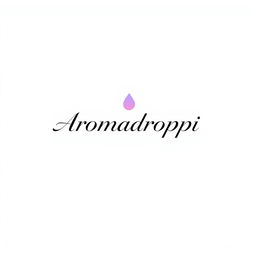 A minimalistic logo design for a perfume brand called 'Aromadroppi'