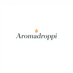 A minimalistic logo design for a perfume brand called 'Aromadroppi'