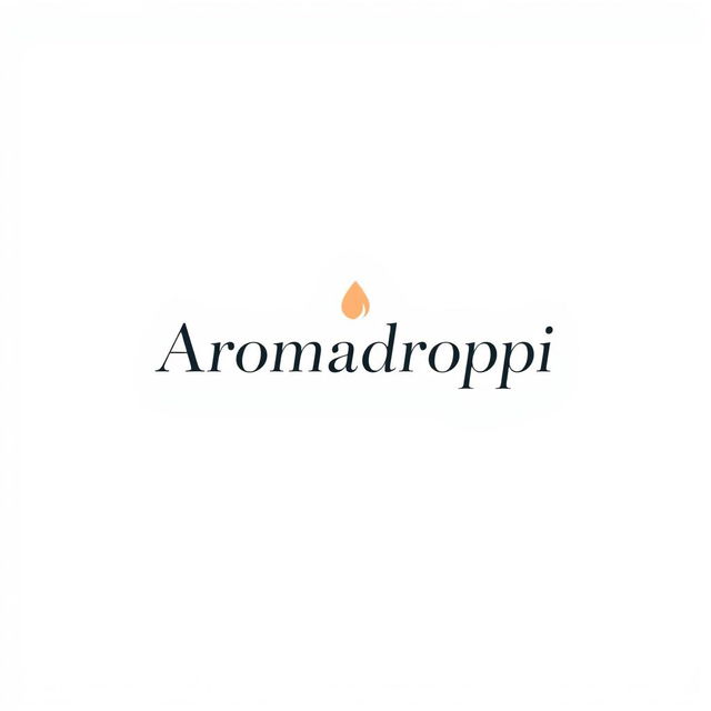 A minimalistic logo design for a perfume brand called 'Aromadroppi'