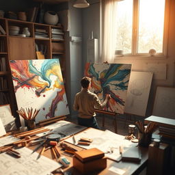 A captivating visual representation of procedural content creation, showcasing the intricate process of artistry