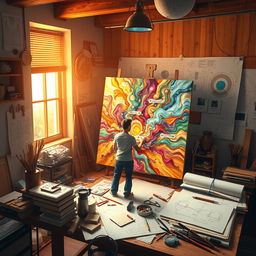 A captivating visual representation of procedural content creation, showcasing the intricate process of artistry