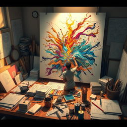 A captivating visual representation of procedural content creation, showcasing the intricate process of artistry
