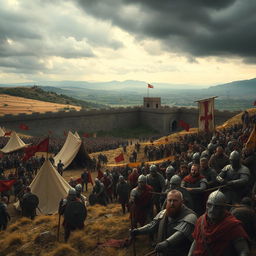 An epic portrayal of a historic siege that lasted over two decades, set in a medieval fortress surrounded by rugged terrain