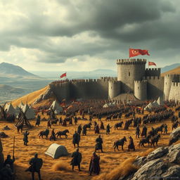 An epic portrayal of a historic siege that lasted over two decades, set in a medieval fortress surrounded by rugged terrain
