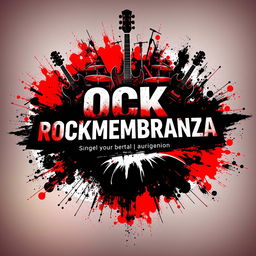 A vibrant and eye-catching flyer for a rock band named 'ROCKMEMBRANZA'
