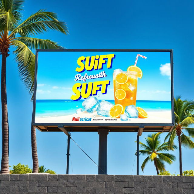 A beautifully designed advertising billboard featuring an eye-catching layout