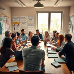 A classroom scene depicting the concept of educational epistemology