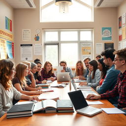 A classroom scene depicting the concept of educational epistemology