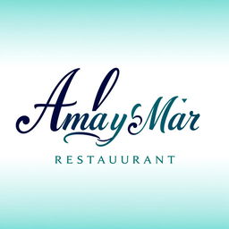 A logo design for an elegant restaurant named 'Alma y Mar'