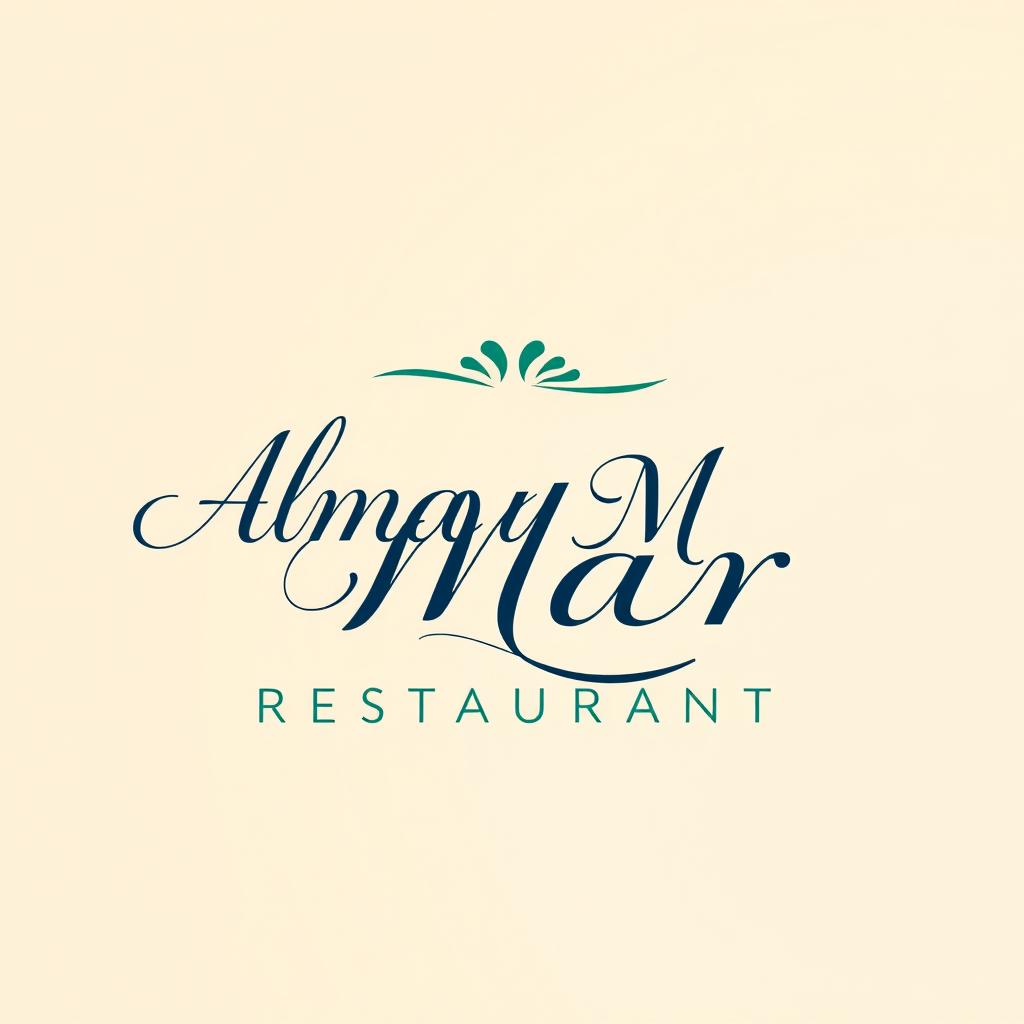 A logo design for an elegant restaurant named 'Alma y Mar'